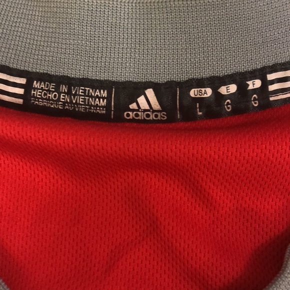 Adidas L Top Red White Jersey Rockets Short Sleeve Harden 13 Excellent Condition - Picture 6 of 13
